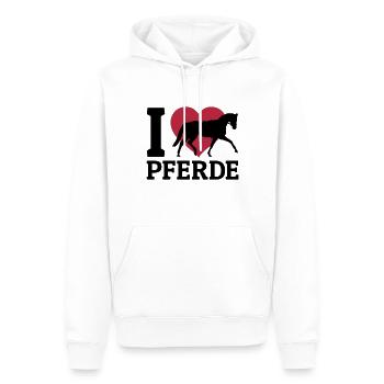 I love Pferde - Männer Premium Bio Hoodie - Weiß - Vorne - Nico (187cm)