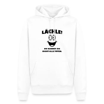 LÄCHLE du kannst sie nicht alle töten - Männer Premium Bio Hoodie - Weiß - Vorne - Nico (187cm)
