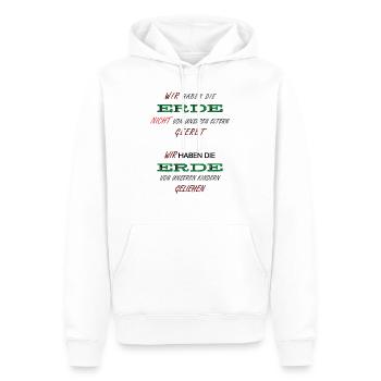 ERDE -> ZUKUNFT - Männer Premium Bio Hoodie - Weiß - Vorne - Nico (187cm)