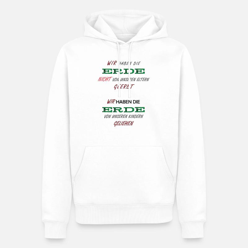 ERDE -> ZUKUNFT - Männer Premium Bio Hoodie - Weiß