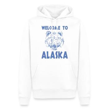 Welcome to Alaska - Männer Premium Bio Hoodie - Weiß - Vorne - Nico (187cm)