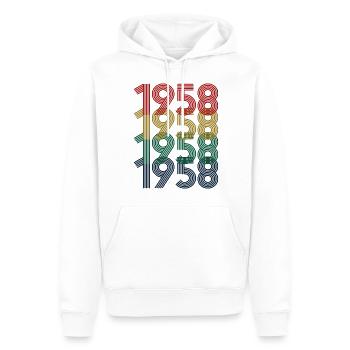 Cool Retro 1958, 64 ans, cadeau de 64e anniversaire - Sweat à capuche Premium bio Homme - blanc - Devant - Nico (187cm)