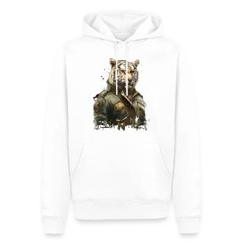 Tiger - Military - Men’s Premium Organic Hoodie - white - Front - Nico (187cm)