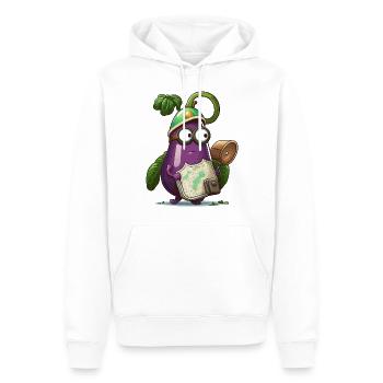 Eggplant Expeditions - Men’s Premium Organic Hoodie - white - Front - Nico (187cm)
