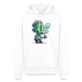 Pause fumée zombie - Sweat à capuche Premium bio Homme - blanc - Devant - Nico (187cm)