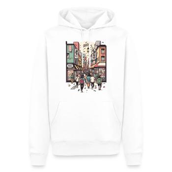 L’amoureux de la nature urbaine - Sweat à capuche Premium bio Homme - blanc - Devant - Nico (187cm)