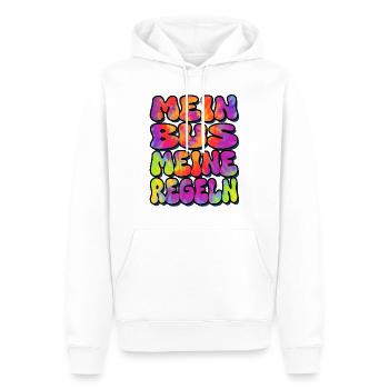 Mein Bus meine Regeln Hippie - Männer Premium Bio Hoodie - Weiß - Vorne - Nico (187cm)