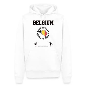 Belgien - Männer Premium Bio Hoodie - Weiß - Vorne - Nico (187cm)