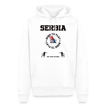 Serbien - Männer Premium Bio Hoodie - Weiß - Vorne - Nico (187cm)