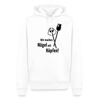 Wir Machen Nägel Mit Köpfen! Hochzeit Brautpaar B - Männer Premium Bio Hoodie - Weiß - Vorne - Nico (187cm)