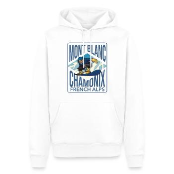 Chamonix Mont Blanc Snowboarden 3 - Männer Premium Bio Hoodie - Weiß - Vorne - Nico (187cm)