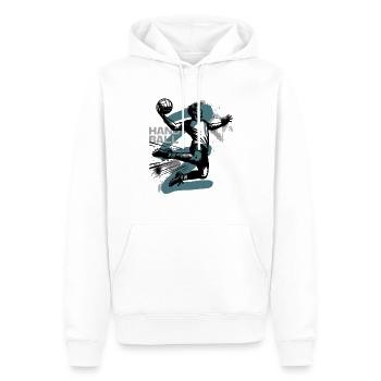 Handball - Sweat à capuche Premium bio Homme - blanc - Devant - Nico (187cm)