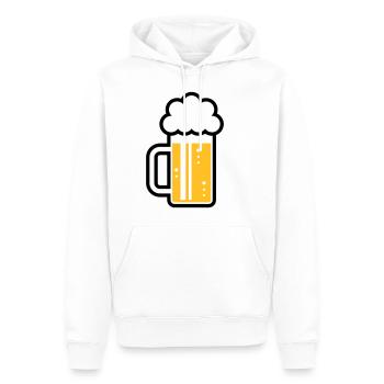 XFrohsinn (Left / Gold Black) - Men’s Premium Organic Hoodie - white - Front - Nico (187cm)