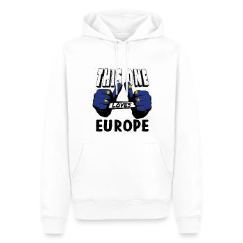 Drapeau Europe UE Euro Drapeau européen - Sweat à capuche Premium bio Homme - blanc - Devant - Nico (187cm)