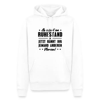Rentner Pension Ruhestand Geschenk - Männer Premium Bio Hoodie - Weiß - Vorne - Nico (187cm)