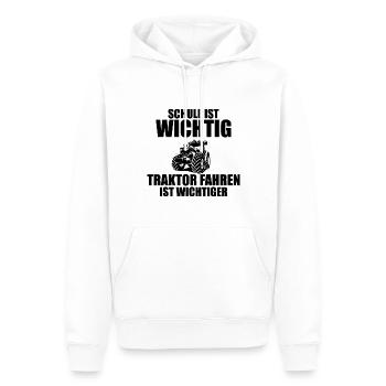 Tractor Trekker Tractor School Saying Gift - Men’s Premium Organic Hoodie - white - Front - Nico (187cm)