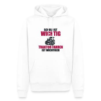 Tractor Trekker Tractor School Saying Gift - Men’s Premium Organic Hoodie - white - Front - Nico (187cm)