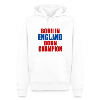 born in england born champion - angleterre - Sweat à capuche Premium bio Homme - blanc - Devant - Nico (187cm)