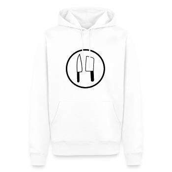 Cuisinier/Boucher - Sweat à capuche Premium bio Homme - blanc - Devant - Nico (187cm)