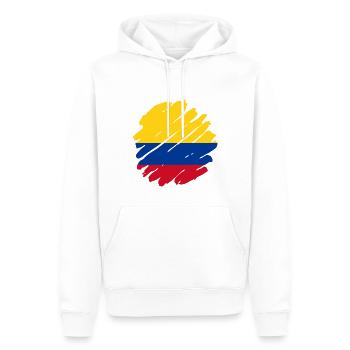 Drapeau de la Colombie Vintage Drapeau colombien - Sweat à capuche Premium bio Homme - blanc - Devant - Nico (187cm)
