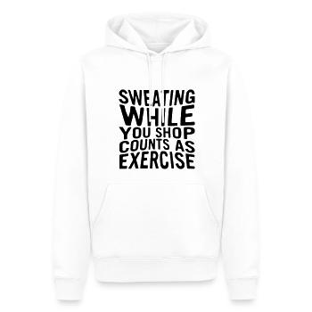 Sweating while you shop counts as exercise. - Männer Premium Bio Hoodie - Weiß - Vorne - Nico (187cm)