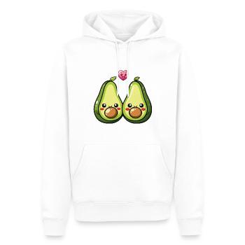 Avokado Paar Liebe Herz Comic - Männer Premium Bio Hoodie - Weiß - Vorne - Nico (187cm)