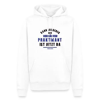 Praktikant Verkäufer Praktikum Verkauf EH Danke - Männer Premium Bio Hoodie - Weiß - Vorne - Nico (187cm)