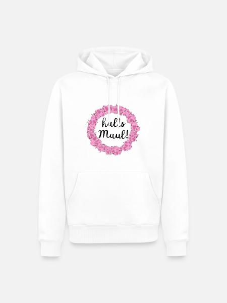 halts Maul - Männer Premium Bio Hoodie - Weiß
