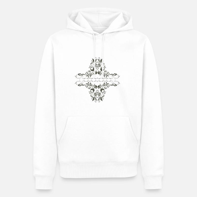 Dekoratives Element - Männer Premium Bio Hoodie - Weiß
