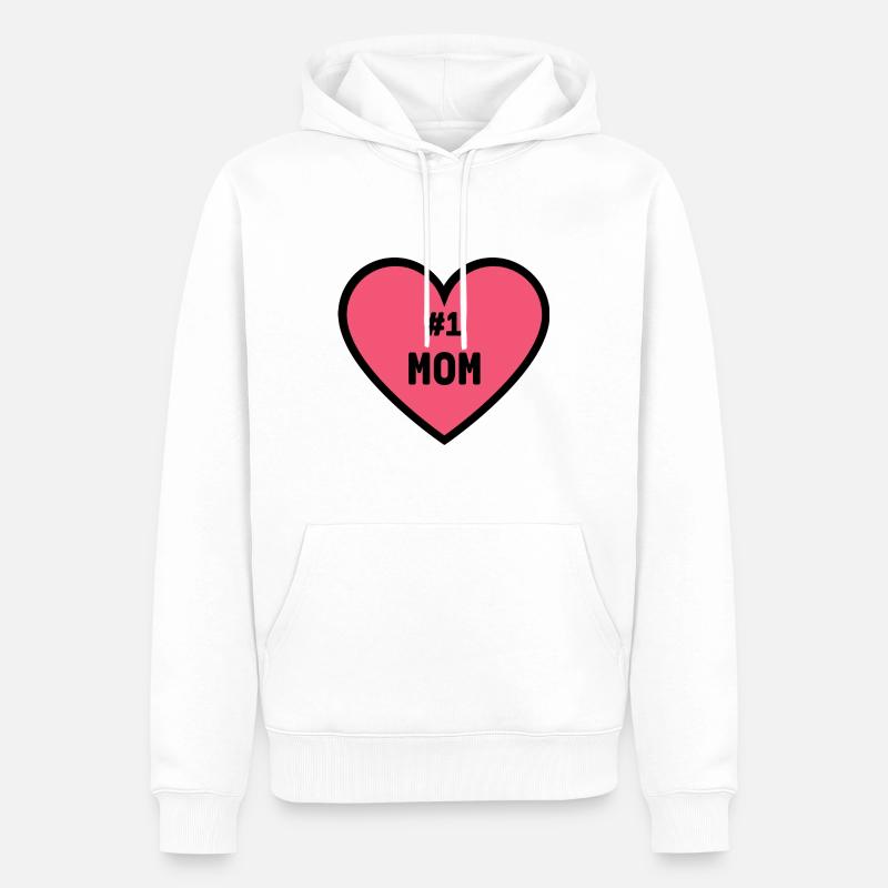 #1 MUTTER - Männer Premium Bio Hoodie - Weiß