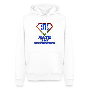 Pi und Mathe ist meine Superkraft - Männer Premium Bio Hoodie - Weiß - Vorne - Nico (187cm)