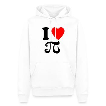 I love Pi mit Herz - Männer Premium Bio Hoodie - Weiß - Vorne - Nico (187cm)