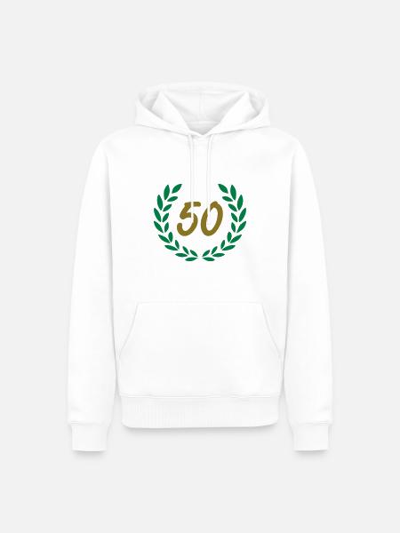 50 - Männer Premium Bio Hoodie - Weiß