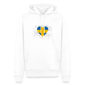 Drapeau de la Suède Scandinavie Drapeau suédois - Sweat à capuche Premium bio Homme - blanc - Devant - Nico (187cm)