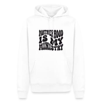 La maternité est mon ministère - Sweat à capuche Premium bio Homme - blanc - Devant - Nico (187cm)