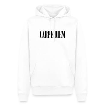 CARPE DIEM - Sweat à capuche Premium bio Homme - blanc - Devant - Nico (187cm)