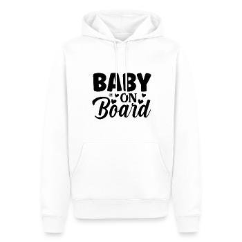 Baby on board - Männer Premium Bio Hoodie - Weiß - Vorne - Nico (187cm)