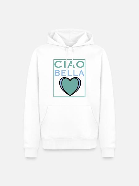 CIAO BELLA - Männer Premium Bio Hoodie - Weiß