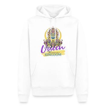 Reine heureuse paix royaume disant reine couronne - Sweat à capuche Premium bio Homme - blanc - Devant - Nico (187cm)