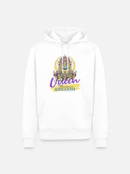 Queen happy peace kingdom Spruch Königin Krone - Männer Premium Bio Hoodie - Weiß