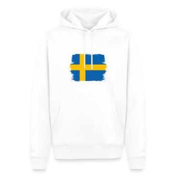 Drapeau de la Suède Scandinavie Drapeau suédois - Sweat à capuche Premium bio Homme - blanc - Devant - Nico (187cm)