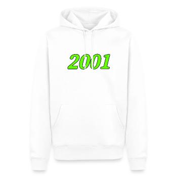 2001 - Männer Premium Bio Hoodie - Weiß - Vorne - Nico (187cm)