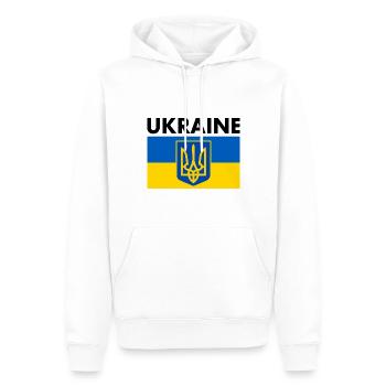 Ukraine - Männer Premium Bio Hoodie - Weiß - Vorne - Nico (187cm)