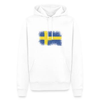 Drapeau de la Suède Scandinavie Drapeau suédois - Sweat à capuche Premium bio Homme - blanc - Devant - Nico (187cm)
