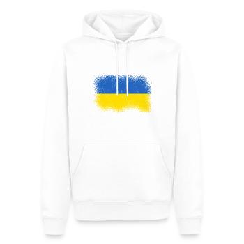 Ukraine Flag Vintage Ukrainian Flag Used Look - Sweat à capuche Premium bio Homme - blanc - Devant - Nico (187cm)