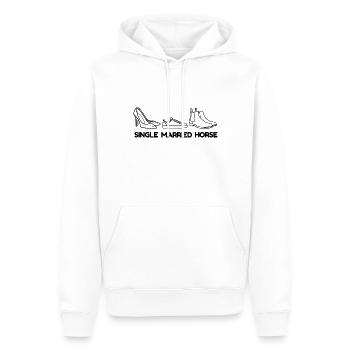 Single Married Horseblack - Männer Premium Bio Hoodie - Weiß - Vorne - Nico (187cm)