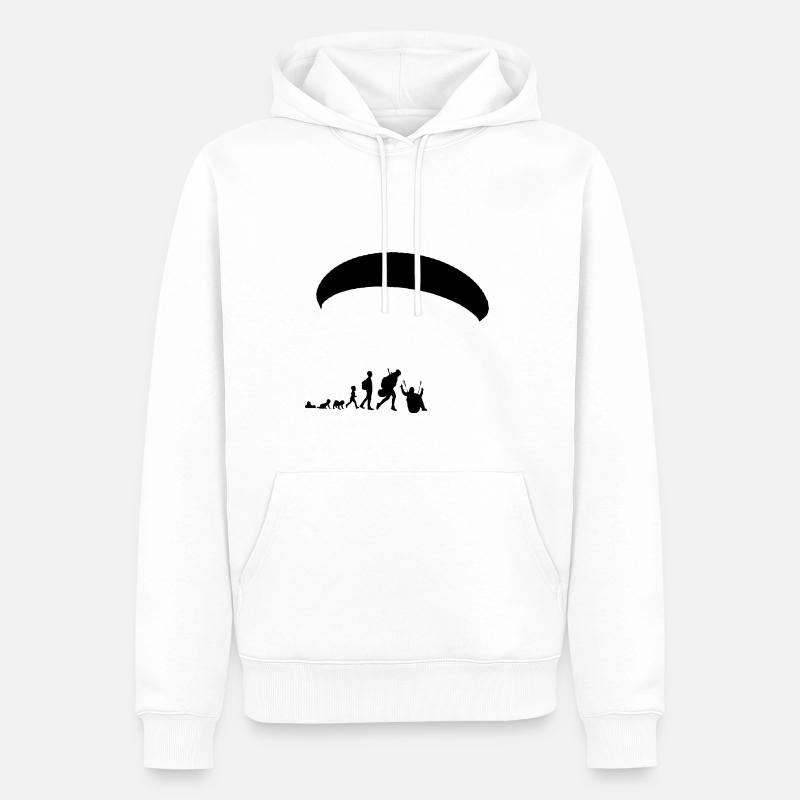 Parapente Evolution Noir - Sweat à capuche Premium bio Homme - blanc