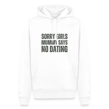 Sorry Girl Mom Says No Dating - Men’s Premium Organic Hoodie - white - Front - Nico (187cm)