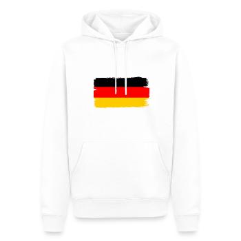Allemagne Drapeau allemand Drapeau allemand Utilisé Regarder à la maison - Sweat à capuche Premium bio Homme - blanc - Devant - Nico (187cm)
