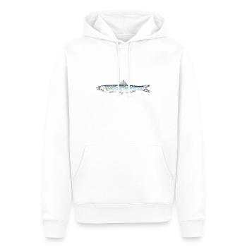 Sardellenfarbe - Männer Premium Bio Hoodie - Weiß - Vorne - Nico (187cm)